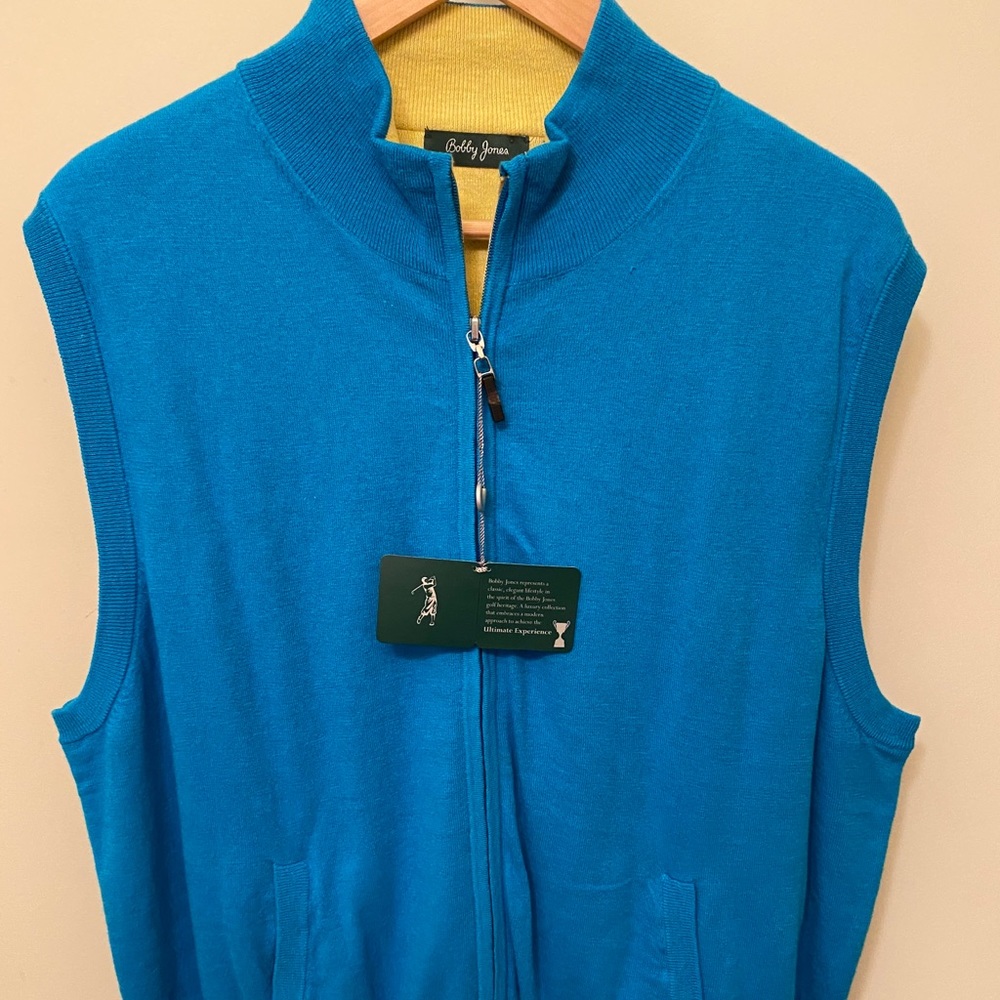 Bobby Jones  XL NEW BLUE Vest NWT new